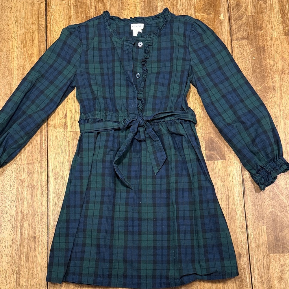 Crewcuts Green and Blue Plaid Kids Dress